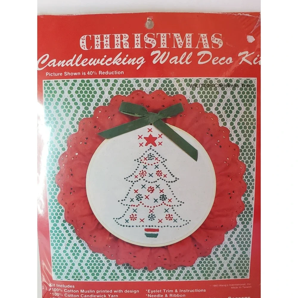 Vintage Christmas‎ Candlewicking Wall Deco Kit Christmas Tree New